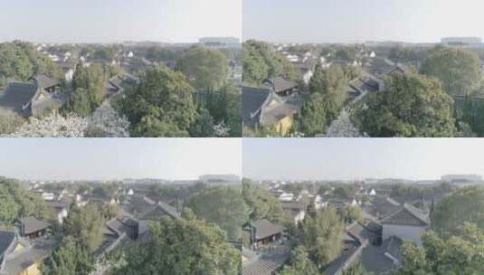 苏州吴中甪直保圣寺航拍高清在线视频素材下载