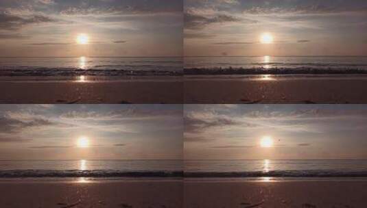实拍海边的日落高清在线视频素材下载
