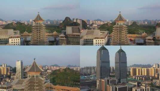 桂林城标一院两馆高清在线视频素材下载