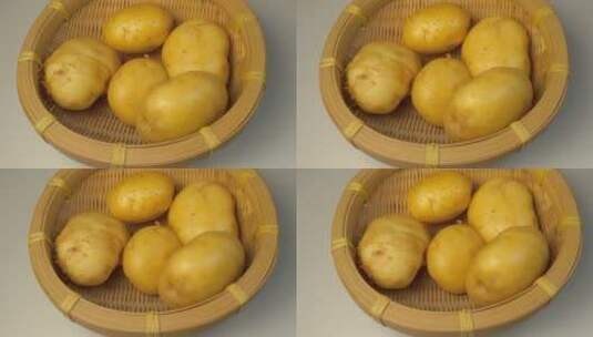 4K土豆特写马铃薯洋芋有机蔬菜旋转高清在线视频素材下载