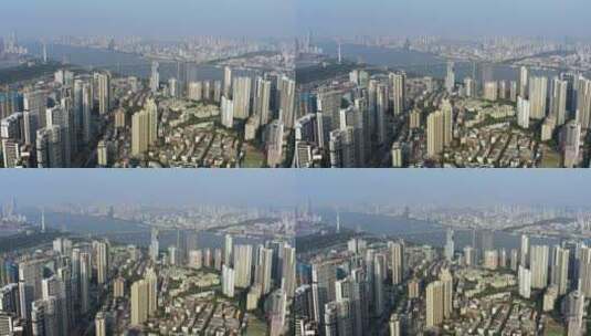 4k航拍武汉城市汉阳上空镜头高清在线视频素材下载