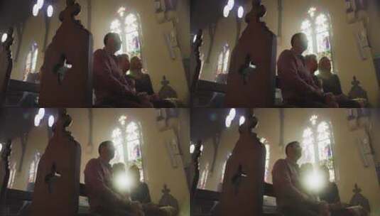 信仰天主教的教徒在祈祷高清在线视频素材下载