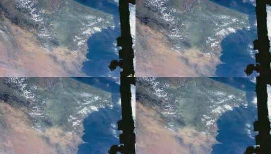 空间站看到的摩洛哥和阿尔博兰海高清在线视频素材下载