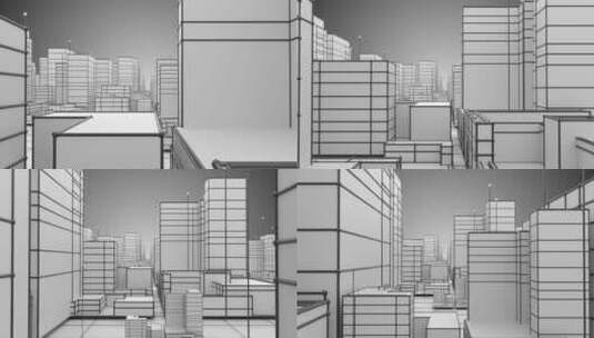建筑群简易动画特效高清在线视频素材下载