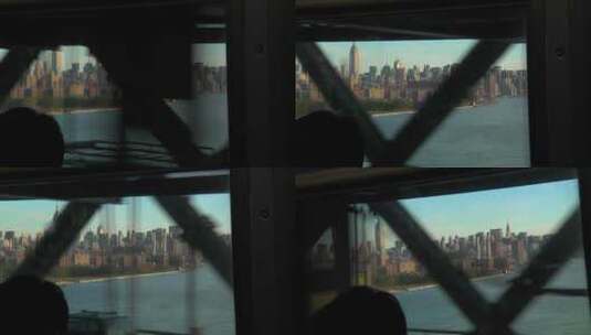 从桥上看纽约天际线高清在线视频素材下载