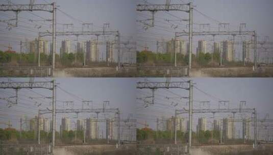 高铁穿过城市高清在线视频素材下载