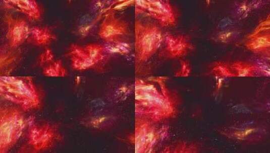 在3D空间中像火一样在红色星云中穿梭高清在线视频素材下载