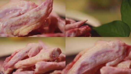 【镜头合集】鸡件鸡翅尖鸡肉部位高清在线视频素材下载