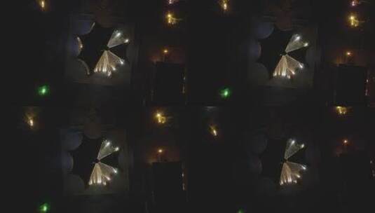 无锡融创乐园停车场4K航拍夜景高清在线视频素材下载