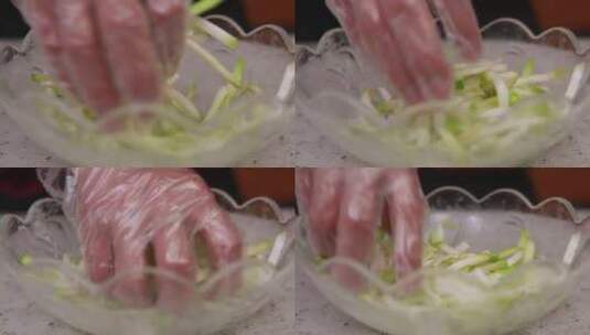 芥菜加盐腌制榨菜高清在线视频素材下载