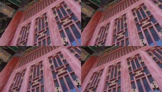 中国古典建筑皇宫窗棂窗户花纹高清在线视频素材下载