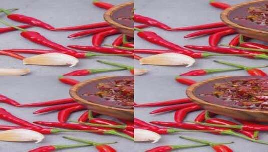 美味辣椒酱4k竖版视频平移镜头高清在线视频素材下载
