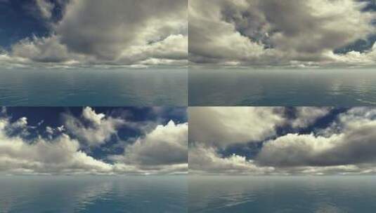 蓝天白云海洋大气环境延时云彩高清在线视频素材下载