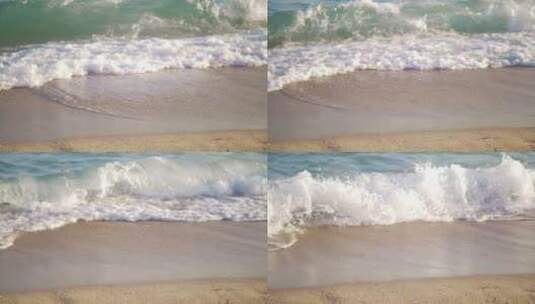 波浪在沙滩上翻滚高清在线视频素材下载