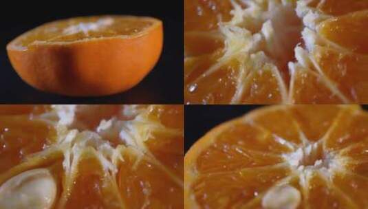 【镜头合集】切开的橘子果肉高清在线视频素材下载