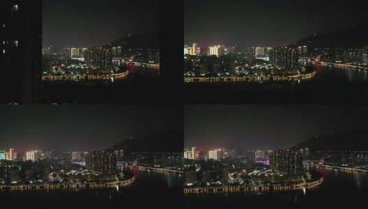 泉州夜景航拍晋江夜景安溪夜景唯美城市夜景高清在线视频素材下载