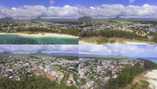 航拍毛里求斯海岛旅行素材高清在线视频素材下载