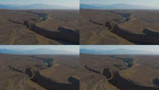 荒漠戈壁上的讨赖河高清在线视频素材下载