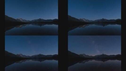 夜晚湖面的星空景色高清在线视频素材下载