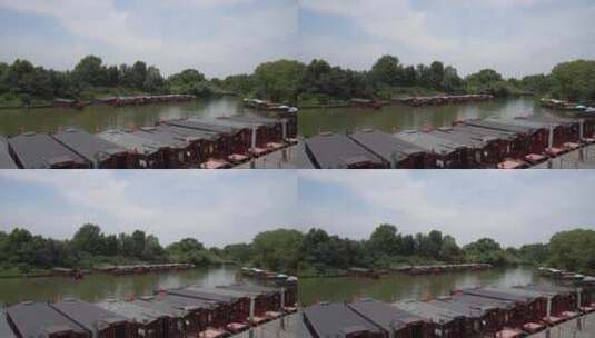 杭州西溪国家湿地公园周家村码头高清在线视频素材下载