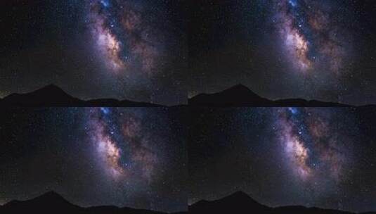 夜空下的星空银河与山峦景象高清在线视频素材下载