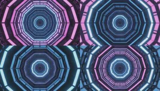 科幻风格霓虹隧道高清在线视频素材下载