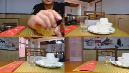 相机放在转盘桌子上转一圈高清在线视频素材下载