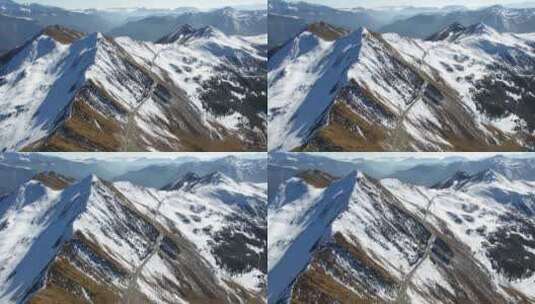 夹金山雪山航拍高清在线视频素材下载