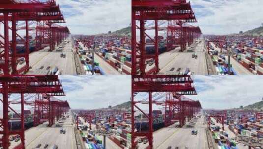 商业港口航拍高清在线视频素材下载