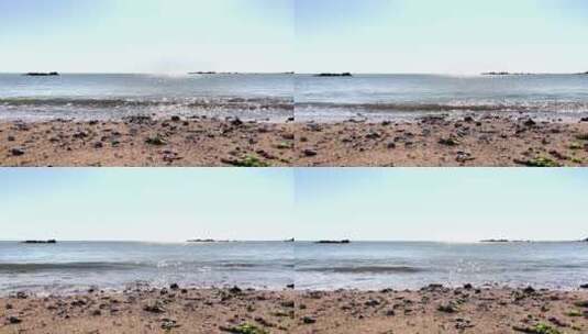 青岛小麦岛海边海浪高清在线视频素材下载
