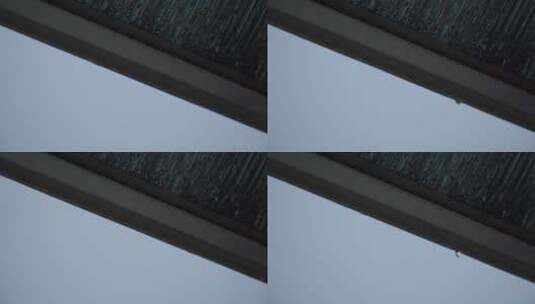 天蓬下雨雨水水滴滴落高清在线视频素材下载