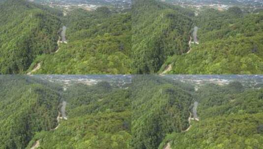 重庆沙坪坝中梁山脉自然风光航拍风景高清在线视频素材下载