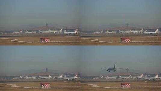 首都机场停机坪延时民航客机3高清在线视频素材下载