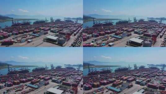 深圳盐田港码头大景前进3高清在线视频素材下载