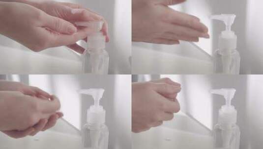 使用洗手液洗手高清在线视频素材下载