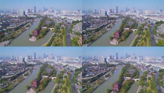 淮安市里运河-4k航拍高清在线视频素材下载