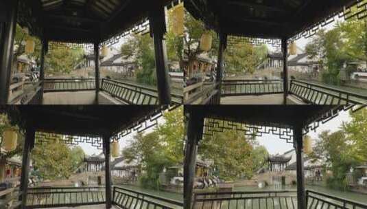 苏州木渎古镇里的人文建筑风景高清在线视频素材下载