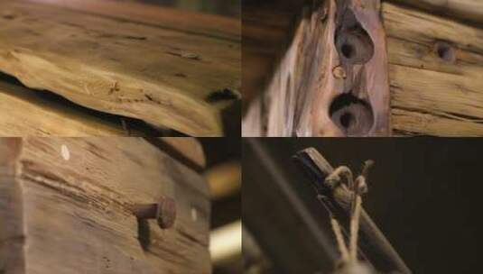木材纹理木头特写 实木家具木纹高清在线视频素材下载