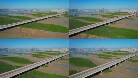厦门航拍火炬大桥建筑景观高清在线视频素材下载