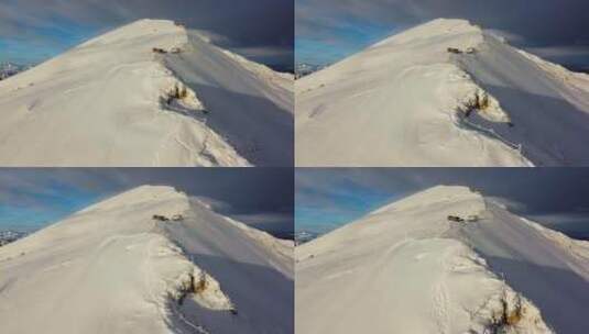 雪山航拍雄伟大山高山大气山峰高清在线视频素材下载