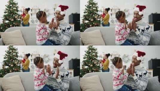 圣诞假期快乐的一家人高清在线视频素材下载