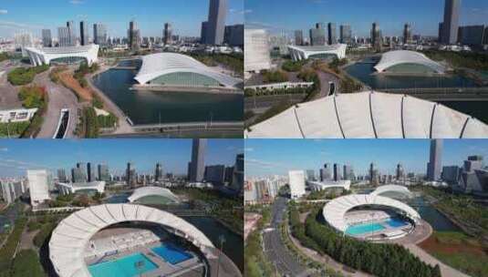 上海市东方体育中心城市环境高清在线视频素材下载