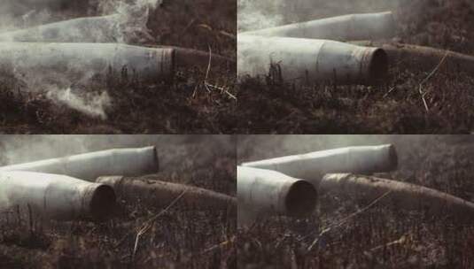 荒野的烟雾弹高清在线视频素材下载