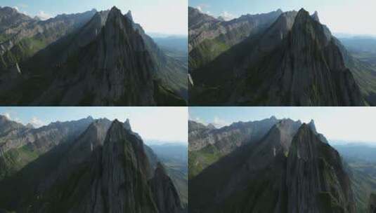 航拍的阿尔卑斯山景观高清在线视频素材下载