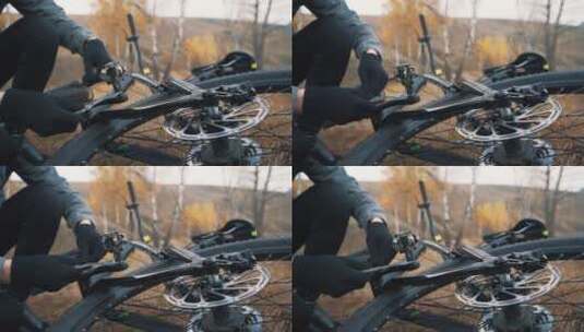 修理自行车的男人 高清在线视频素材下载