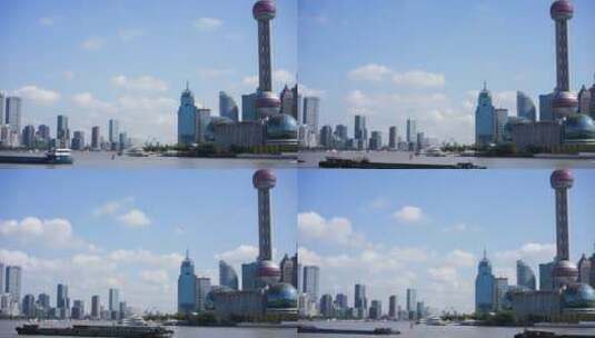 上海东方明珠外滩黄浦江云彩云朵延时高清在线视频素材下载