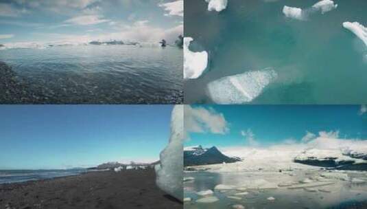 冰落入大海全球变暖碳排放高清在线视频素材下载