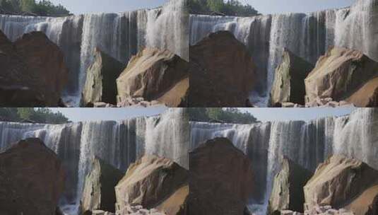 瀑布岩石风光高清在线视频素材下载