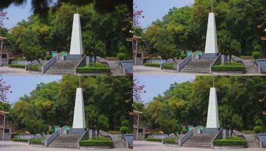 4k红色景点清明烈士纪念日纪念公园纪念碑高清在线视频素材下载