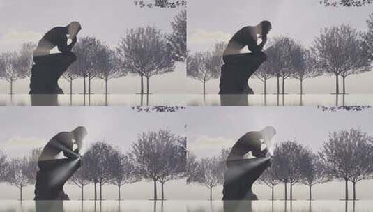 罗丹思想者 罗丹 思想者 雕塑高清在线视频素材下载
